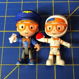 Blippi 3 inch Articulate Action Figures Lot of 2 Airline Pilot Astronaut 2019-20